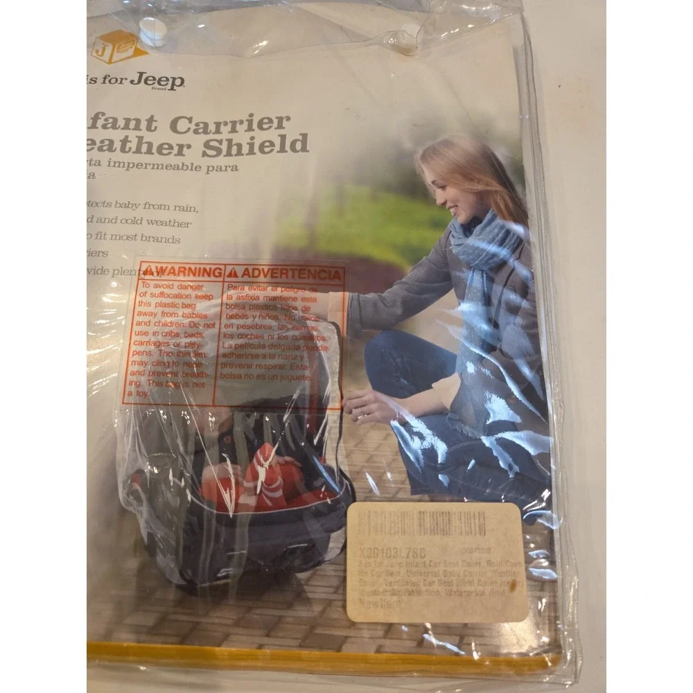 J is for Jeep Infant Carrier Weather Shield Fits Most Carriers Ventilated NEW